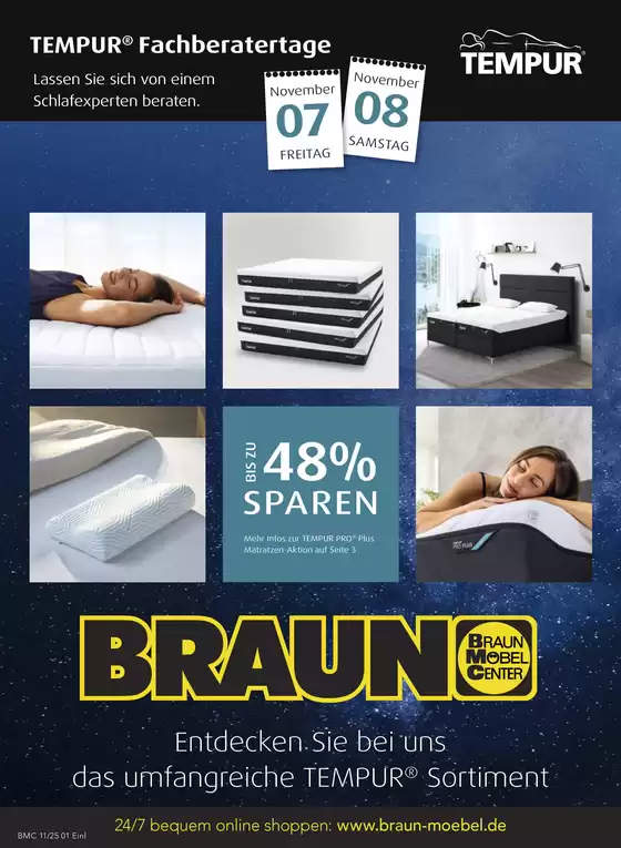 Möbel Braun Katalog in Reutlingen | Entdecken Sie bei Uns Das Umfangreiche TEMPUR® Sortiment | 2025-11-04T00:00:00.000Z - 2025-12-02T00:00:00.000Z