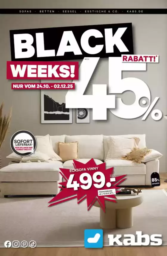 Kabs Polsterwelt Katalog in Neuss | Black  | 2025-11-10T00:00:00.000Z - 2025-12-02T00:00:00.000Z