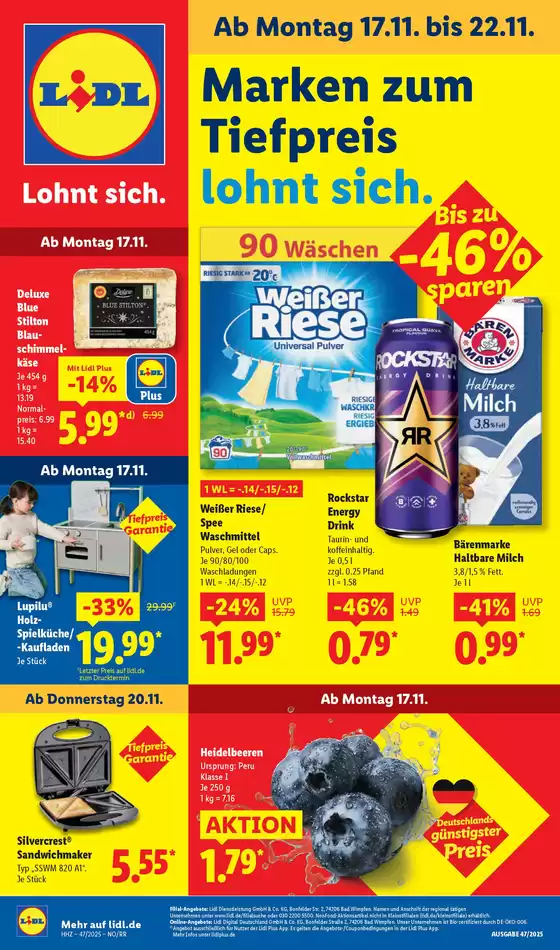 Lidl Katalog | Tolle Rabatte auf ausgewählte Produkte | 2025-11-17T00:00:00.000Z - 2025-11-22T00:00:00.000Z
