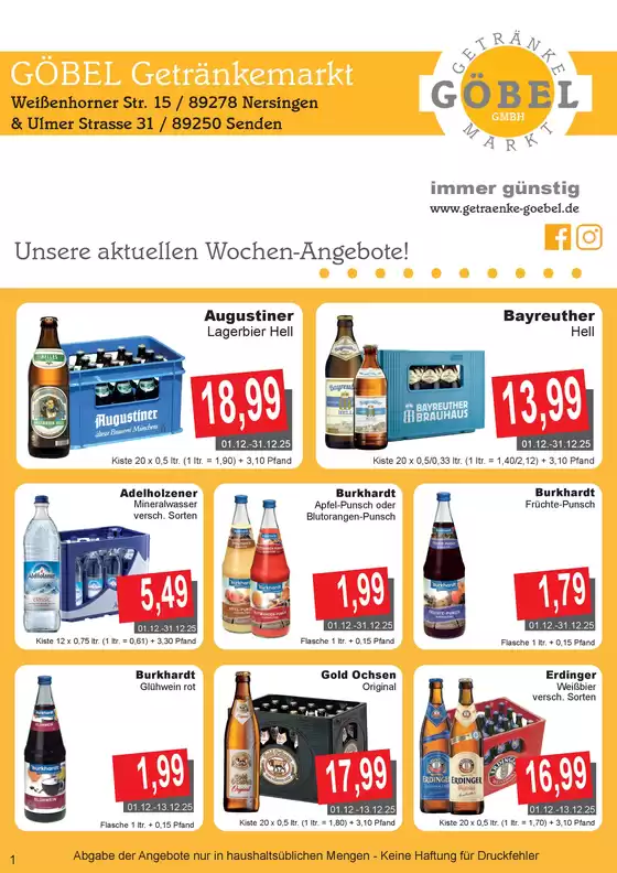 Getränke Göbel Katalog in Hürth | Top-Deals und Rabatte | 2025-01-12T00:00:00.000Z - 2025-12-31T00:00:00.000Z