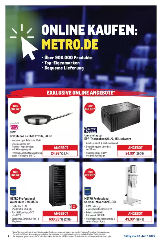 Metro Katalog in Herten | Online: Wochen-Angebote | 2025-08-08T00:00:00.000Z - 2025-12-14T00:00:00.000Z