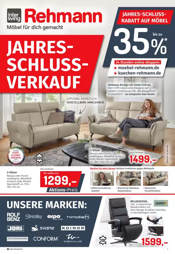 Möbel Rehmann Katalog in Greifswald | JAHRES SCHLUSS VERKAUF | 2025-12-09T00:00:00.000Z - 2025-12-31T00:00:00.000Z