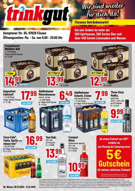 trinkgut Katalog in Satow | Rabatte und Aktionen | 2025-12-08T00:00:00.000Z - 2025-12-13T00:00:00.000Z