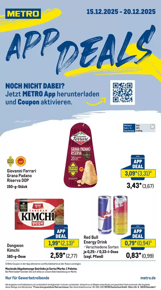 Metro Katalog in Rheda-Wiedenbrück | Top-Deals und Rabatte | 2025-12-15T00:00:00.000Z - 2025-12-20T00:00:00.000Z