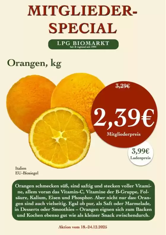 LPG Biomarkt Katalog in Jena | Mitgliederspecial | 2025-12-18T00:00:00.000Z - 2025-12-24T00:00:00.000Z