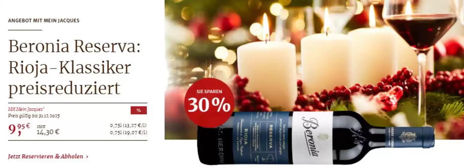 Jacqüs Weindepot Katalog in Salmtal | Beronia Reserva Rioja Klassiker Predisreduziert | 2025-12-18T00:00:00.000Z - 2026-01-09T00:00:00.000Z