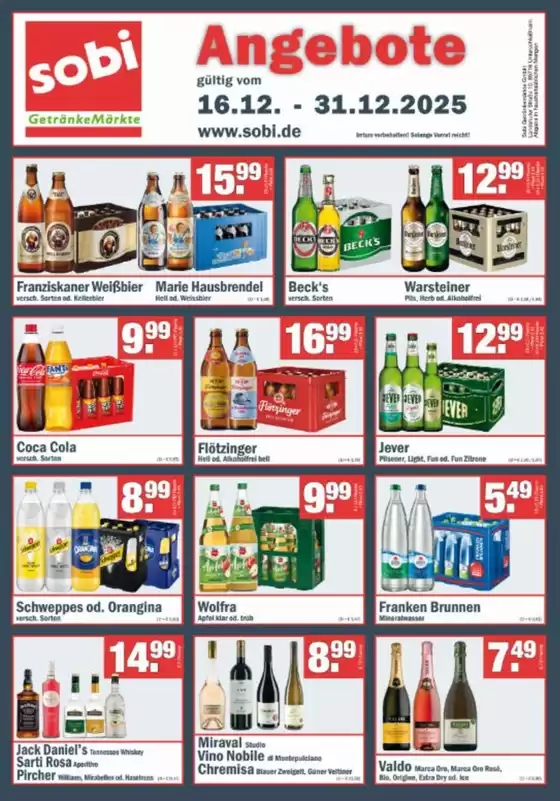 Sobi Getränkemarkt Katalog in Dorfen | .Angebote  | 2025-12-22T00:00:00.000Z - 2025-12-31T00:00:00.000Z