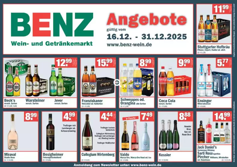 Benz Getränke Katalog in Dorfen | Angebote, | 2025-12-22T00:00:00.000Z - 2025-12-31T00:00:00.000Z