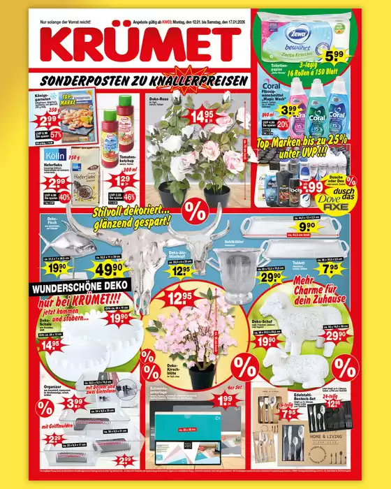 Krümet Sonderposten Katalog in Flensburg | SONDERPOSTEN ZU KNALLERPREISEN~ | 2026-01-12T00:00:00.000Z - 2026-01-17T00:00:00.000Z