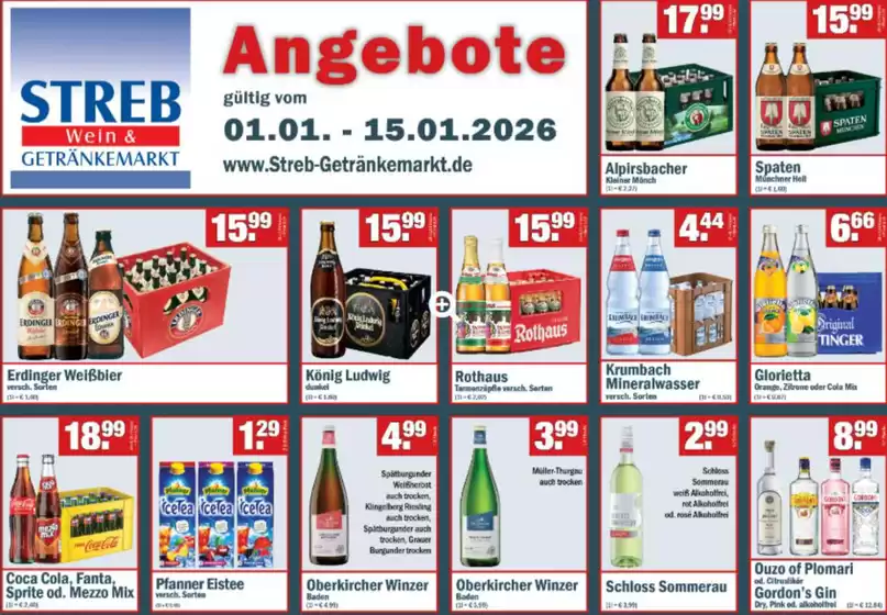 Streb Getränkemärkte Katalog in Flensburg | Angebote/ | 2026-01-12T00:00:00.000Z - 2026-01-15T00:00:00.000Z