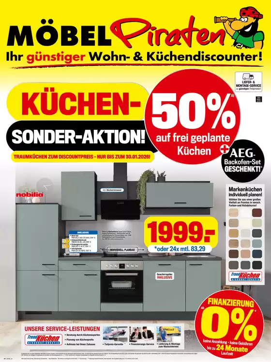 Möbelpiraten Katalog in Leipzig | KÜCHEN SONDER AKTION | 2026-01-28T00:00:00.000Z - 2026-01-31T00:00:00.000Z