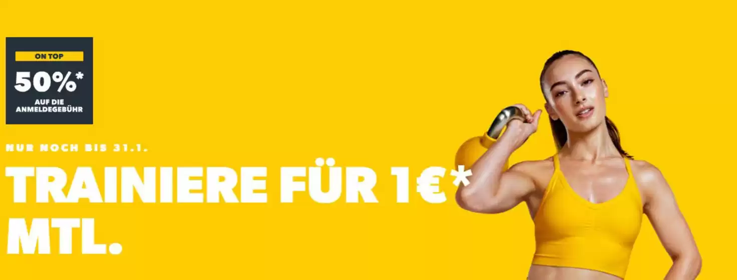 McFit Katalog in Heuchelheim | Trainiere Fur 1€ Mtl | 2026-01-28T00:00:00.000Z - 2026-02-09T00:00:00.000Z