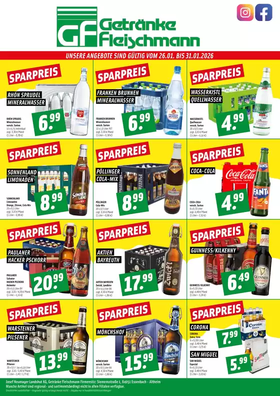 Getränke Fleischmann Katalog in Ochsenfurt | UNSERE ANGEBOTE SIND | 2026-01-29T00:00:00.000Z - 2026-01-31T00:00:00.000Z