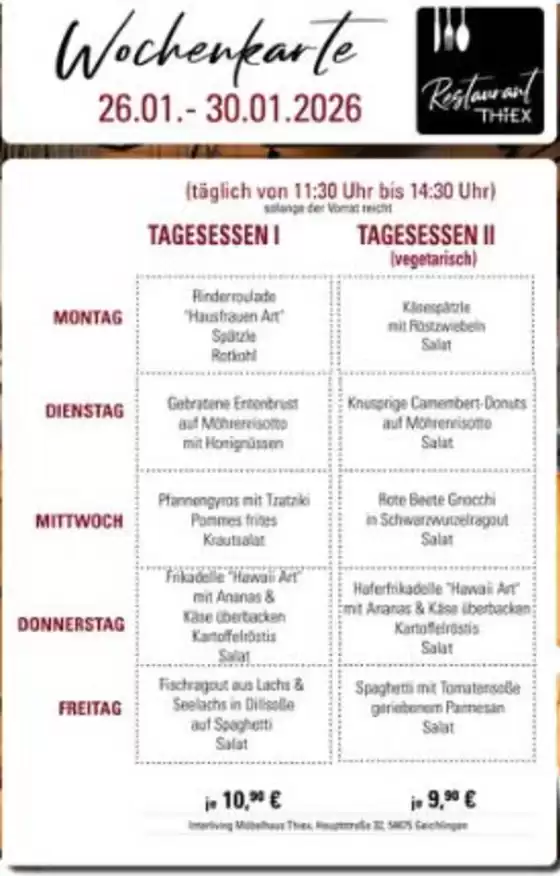 Thiex Katalog in Polling (Mühldorf am Inn) | Wochenkarte` | 2026-01-29T00:00:00.000Z - 2026-01-31T00:00:00.000Z