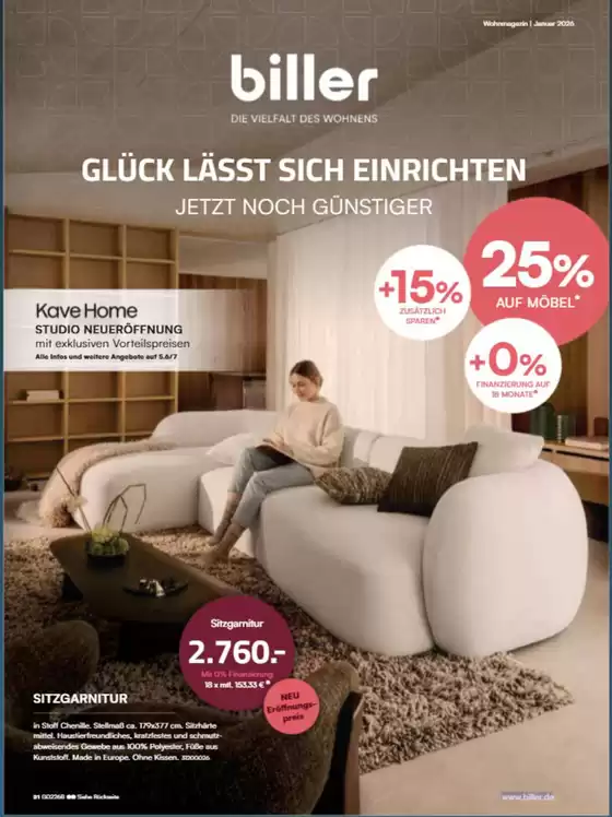 Möbel biller Katalog in Kandel | Gluck Lasst Sich Einrichten | 2026-01-29T00:00:00.000Z - 2026-12-31T00:00:00.000Z