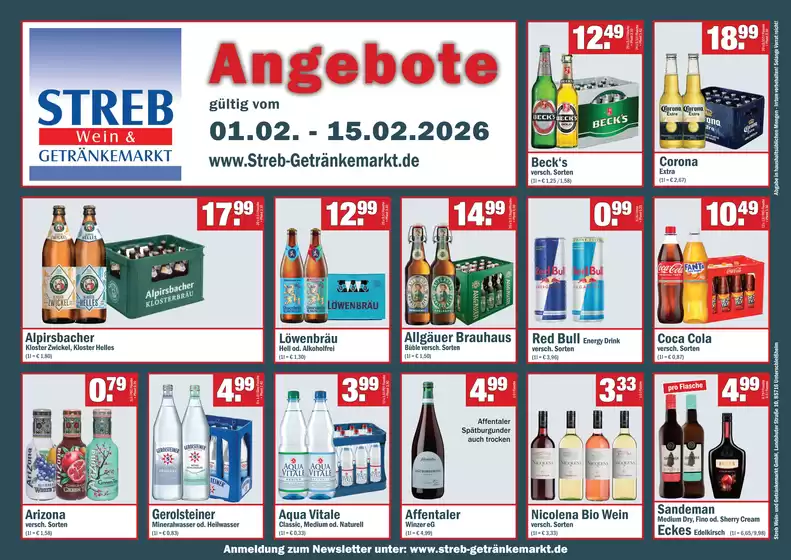 Streb Getränkemärkte Katalog in Kerpen | Angebote gültig vom | 2026-02-02T00:00:00.000Z - 2026-02-15T00:00:00.000Z