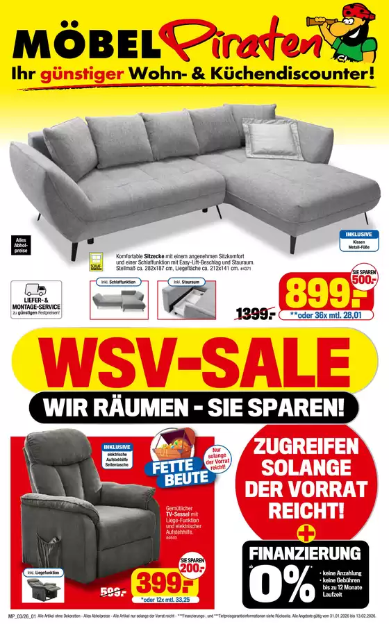 Möbelpiraten Katalog in Jülich | WIR RÄUMEN - SIE SPAREN! | 2026-02-02T00:00:00.000Z - 2026-02-13T00:00:00.000Z