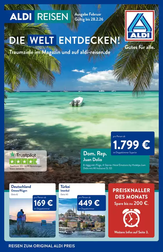 Aldi Nord Reisen Katalog in Eilenburg | Aldi Nord Reisen flugblatt | 2026-02-05T00:00:00.000Z - 2026-02-28T00:00:00.000Z