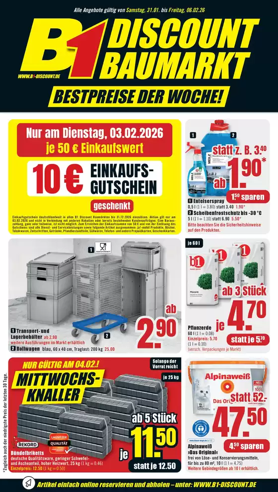 B1 Discount Baumarkt Katalog in Rodgau | B1 Discount Baumarkt flugblatt | 2026-01-31T00:00:00.000Z - 2026-02-06T00:00:00.000Z
