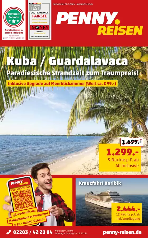 Penny Reisen Katalog in Eilenburg | Penny Reisen flugblatt | 2026-02-05T00:00:00.000Z - 2026-02-27T00:00:00.000Z