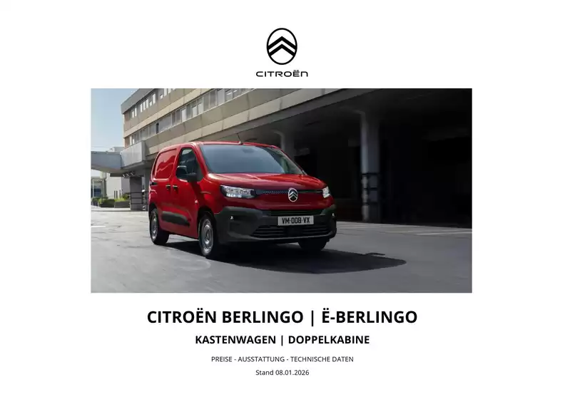Citroën Katalog in Bad Neustadt an der Saale | Preisliste Citroen Berlingo 08.01.2026 | 2026-01-01T00:00:00.000Z - 2026-12-31T00:00:00.000Z