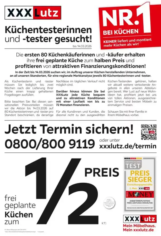 XXXLutz Katalog | Küchentesterinnen und -tester gesucht | 2025-03-01T00:00:00.000Z - 2026-03-29T00:00:00.000Z