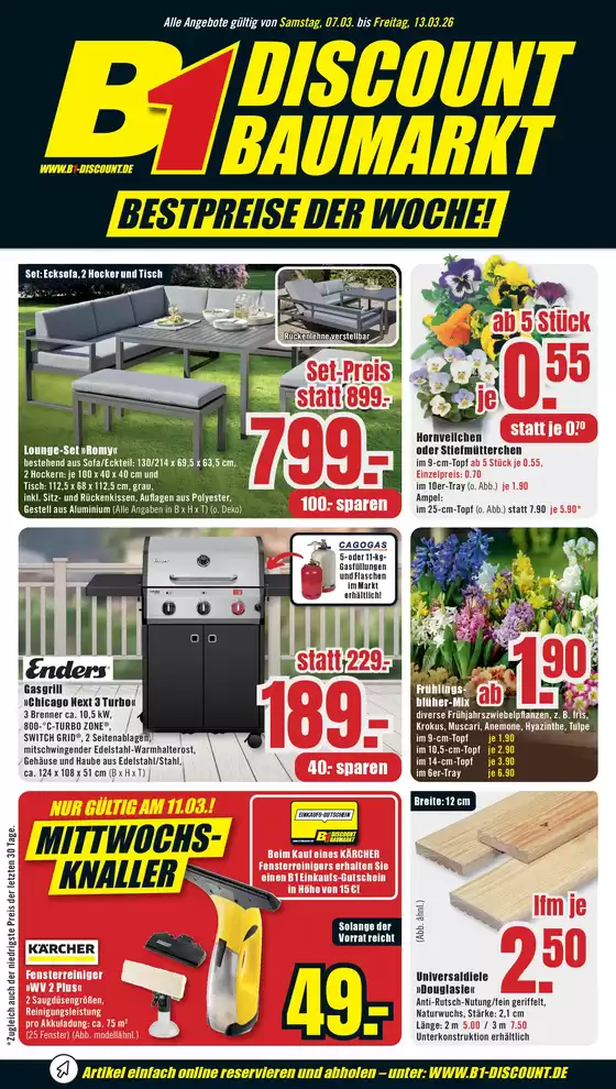 B1 Discount Baumarkt Katalog in Fürth | B1 Discount Baumarkt flugblatt | 2026-03-07T00:00:00.000Z - 2026-03-13T00:00:00.000Z