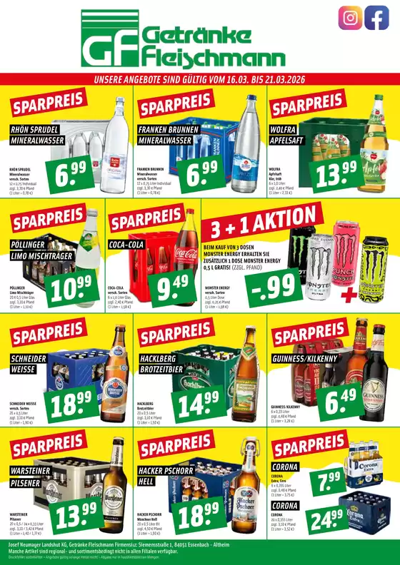 Getränke Fleischmann Katalog in Stuhr | UNSERE ANGEBOTE- | 2026-03-17T00:00:00.000Z - 2026-03-21T00:00:00.000Z