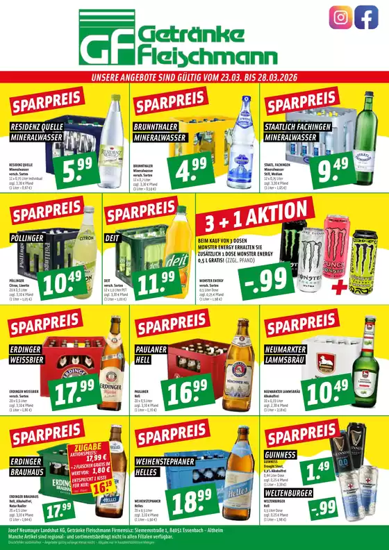 Getränke Fleischmann Katalog in Stuttgart | UNSERE ANGEBOTE `  | 2026-03-24T00:00:00.000Z - 2026-03-28T00:00:00.000Z