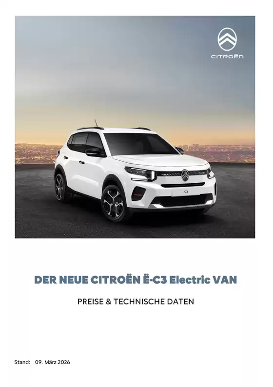 Citroën Katalog in Brunsbüttel | Preisliste e C3 Van 09.03.2026 | 2026-01-01T00:00:00.000Z - 2026-12-31T00:00:00.000Z