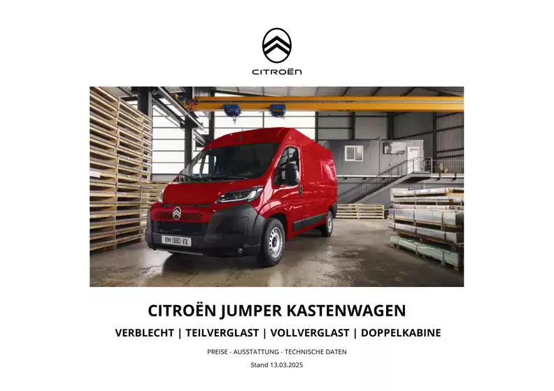 Citroën Katalog in Brunsbüttel | Preisliste Citroen Jumper Kastenwagen 13.03.2026 | 2026-01-01T00:00:00.000Z - 2026-12-31T00:00:00.000Z