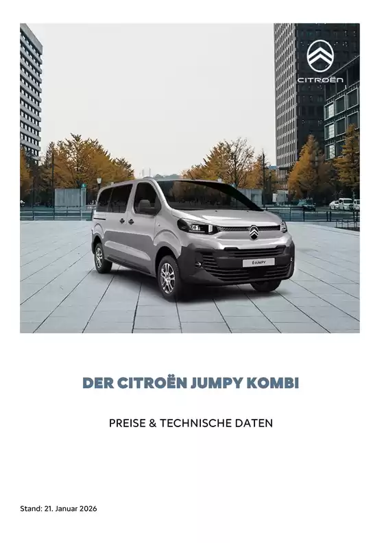 Citroën Katalog in Brunsbüttel | Preisliste Jumpy Kombi 21 01 2026 | 2026-01-01T00:00:00.000Z - 2026-12-31T00:00:00.000Z