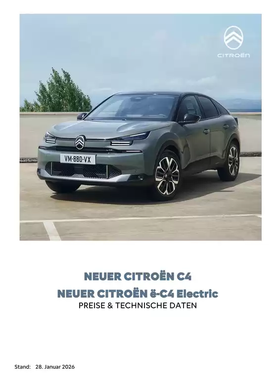 Citroën Katalog in Nettetal | Kundenpreisliste neuer C4 eC4 28.01.2026 | 2026-01-01T00:00:00.000Z - 2026-12-31T00:00:00.000Z