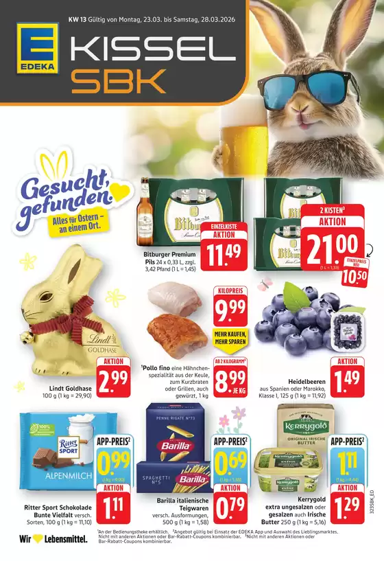 Edeka Kissel SBK Katalog in Schmölln | Edeka Kissel SBK flugblatt | 2026-03-23T00:00:00.000Z - 2026-03-28T00:00:00.000Z
