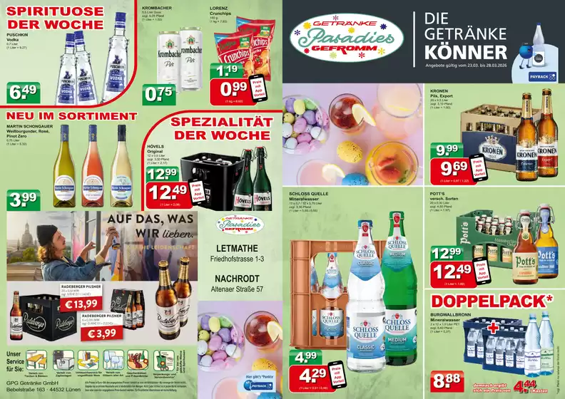 Getränkeparadies Gefromm Katalog in Schmölln | Tolles Angebot für alle Kunden | 2026-03-23T00:00:00.000Z - 2026-03-28T00:00:00.000Z