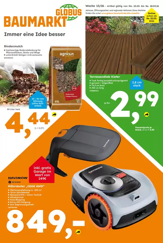 Globus Baumarkt Katalog in Bad Bevensen | Exklusive Schnäppchen | 2026-03-22T00:00:00.000Z - 2026-03-28T00:00:00.000Z