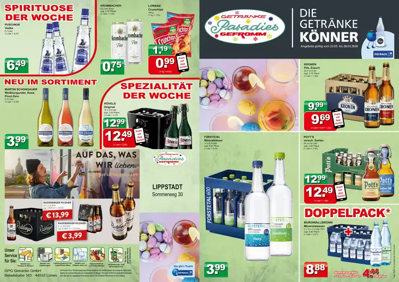 Getränkeparadies Gefromm Katalog in Schmölln | Getränkeparadies Gefromm flugblatt | 2026-03-23T00:00:00.000Z - 2026-03-28T00:00:00.000Z
