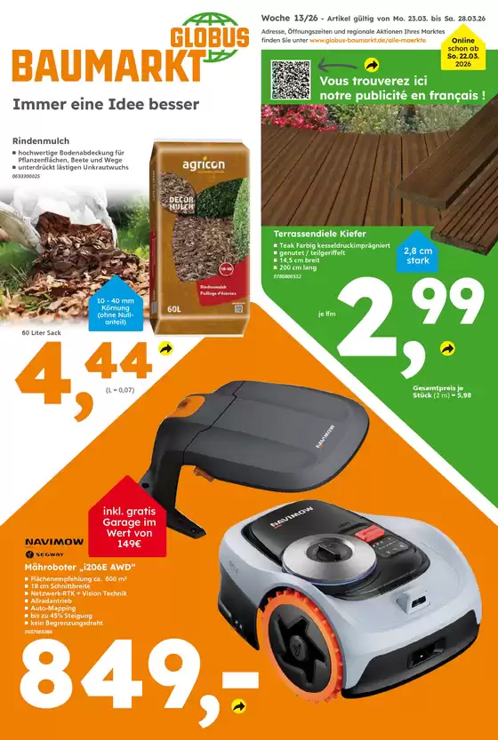 Globus Baumarkt Katalog in Bad Bevensen | Jetzt sparen mit unseren Deals | 2026-03-22T00:00:00.000Z - 2026-03-28T00:00:00.000Z