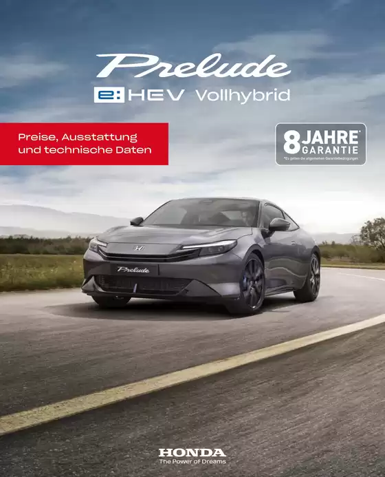 Honda Katalog in Melsungen | Honda PRELUDE PREISE, AUSTATTUNG, TECHNISCHE DATEN | 2026-03-25T00:00:00.000Z - 2026-04-08T00:00:00.000Z