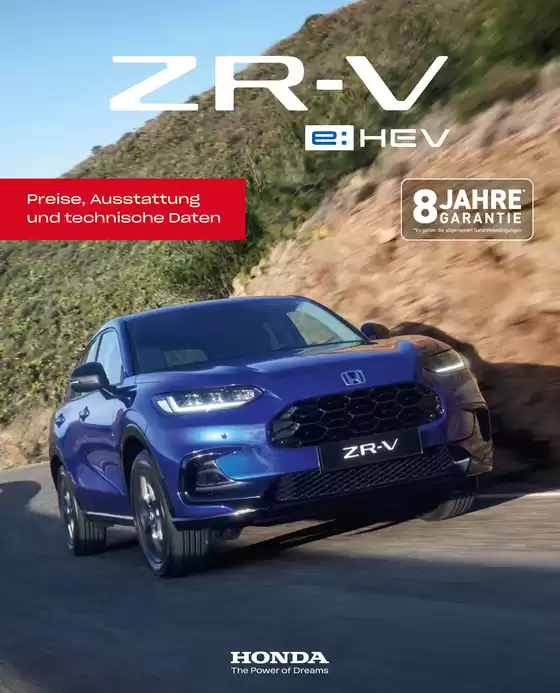 Honda Katalog in Hattersheim am Main | Honda ZR-V PREISE, AUSSTATTUNG, TECHNISCHE DATEN | 2026-03-25T00:00:00.000Z - 2026-04-08T00:00:00.000Z