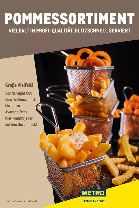 Metro Katalog in Gelsenkirchen | Pommessortiment | 2026-03-25T00:00:00.000Z - 2026-04-08T00:00:00.000Z