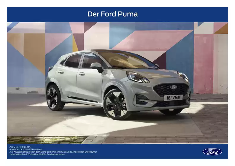 Ford Katalog in Kempen | Preisliste des Ford Puma. | 2026-03-25T00:00:00.000Z - 2026-04-08T00:00:00.000Z