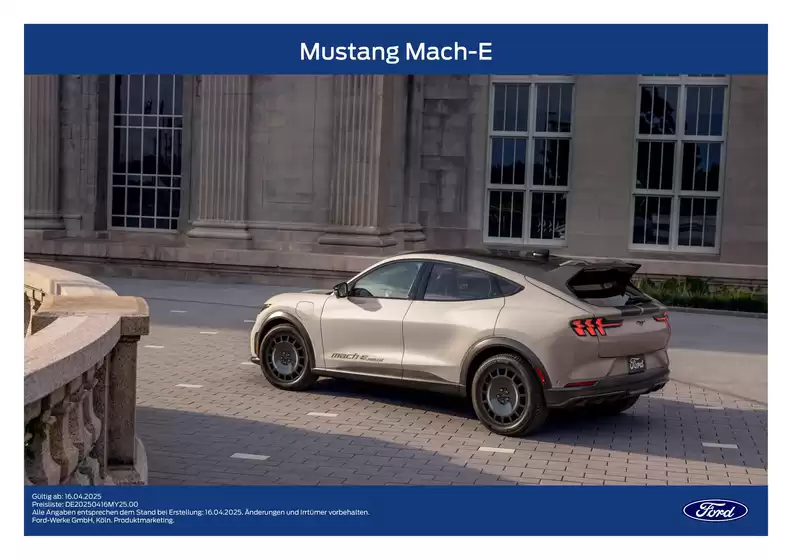 Ford Katalog in Kempen | Preisliste des Ford Mustang Mach E. | 2026-03-25T00:00:00.000Z - 2026-04-08T00:00:00.000Z
