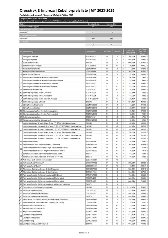 Subaru Prospekt in  | Große Auswahl an Angeboten | 2026-03-24T00:00:00.000Z - 2027-03-24T00:00:00.000Z