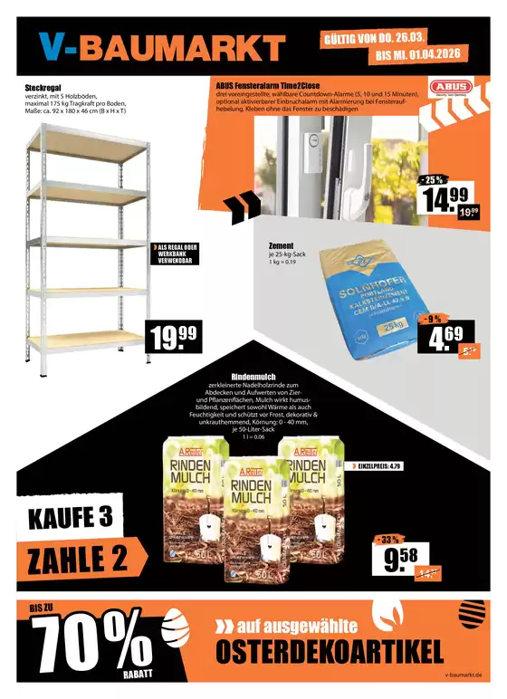 V Baumarkt Katalog | Aktuelle Angebote V Baumarkt | 2026-03-26T00:00:00.000Z - 2026-04-01T00:00:00.000Z