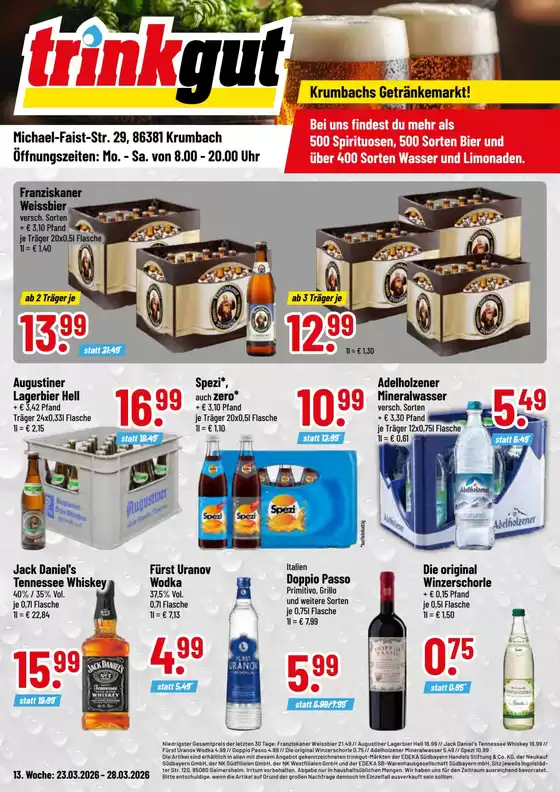 trinkgut Katalog in Eppstein | Tolles Angebot für alle Kunden | 2026-03-23T00:00:00.000Z - 2026-03-28T00:00:00.000Z