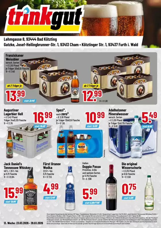 trinkgut Katalog in Eppstein | Top-Angebote für alle Schnäppchenjäger | 2026-03-23T00:00:00.000Z - 2026-03-28T00:00:00.000Z