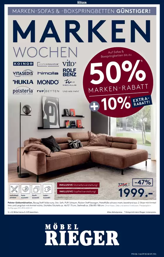 Möbel Rieger Katalog in Friedrichshafen | Unsere besten Deals für Sie | 2026-03-26T00:00:00.000Z - 2026-04-09T00:00:00.000Z