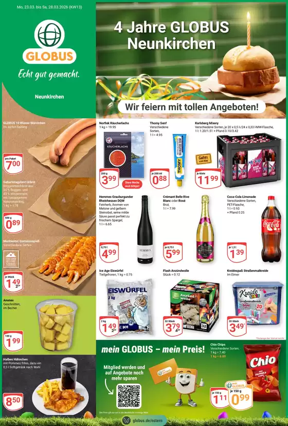 Globus Katalog in Saarbrücken | Neue Angebote zum Entdecken | 2026-03-23T00:00:00.000Z - 2026-03-28T00:00:00.000Z