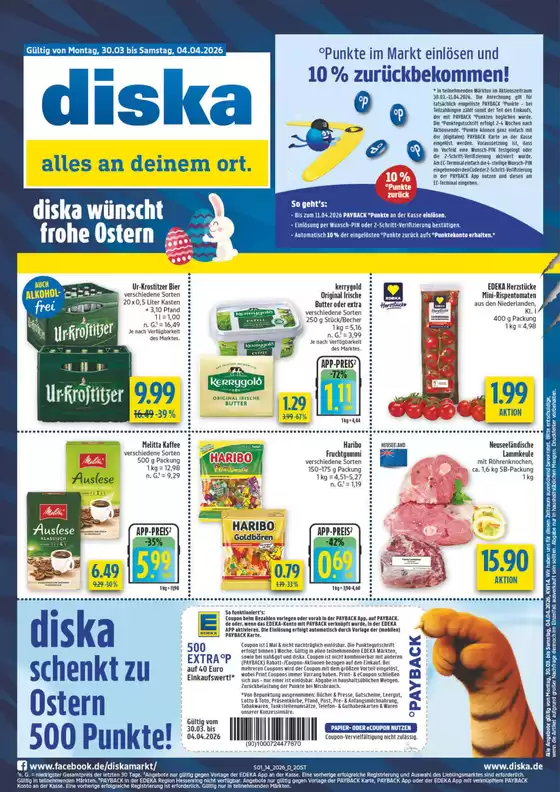 diska Katalog in Höchstadt | Tolles Angebot für Schnäppchenjäger | 2026-03-30T00:00:00.000Z - 2026-04-04T00:00:00.000Z